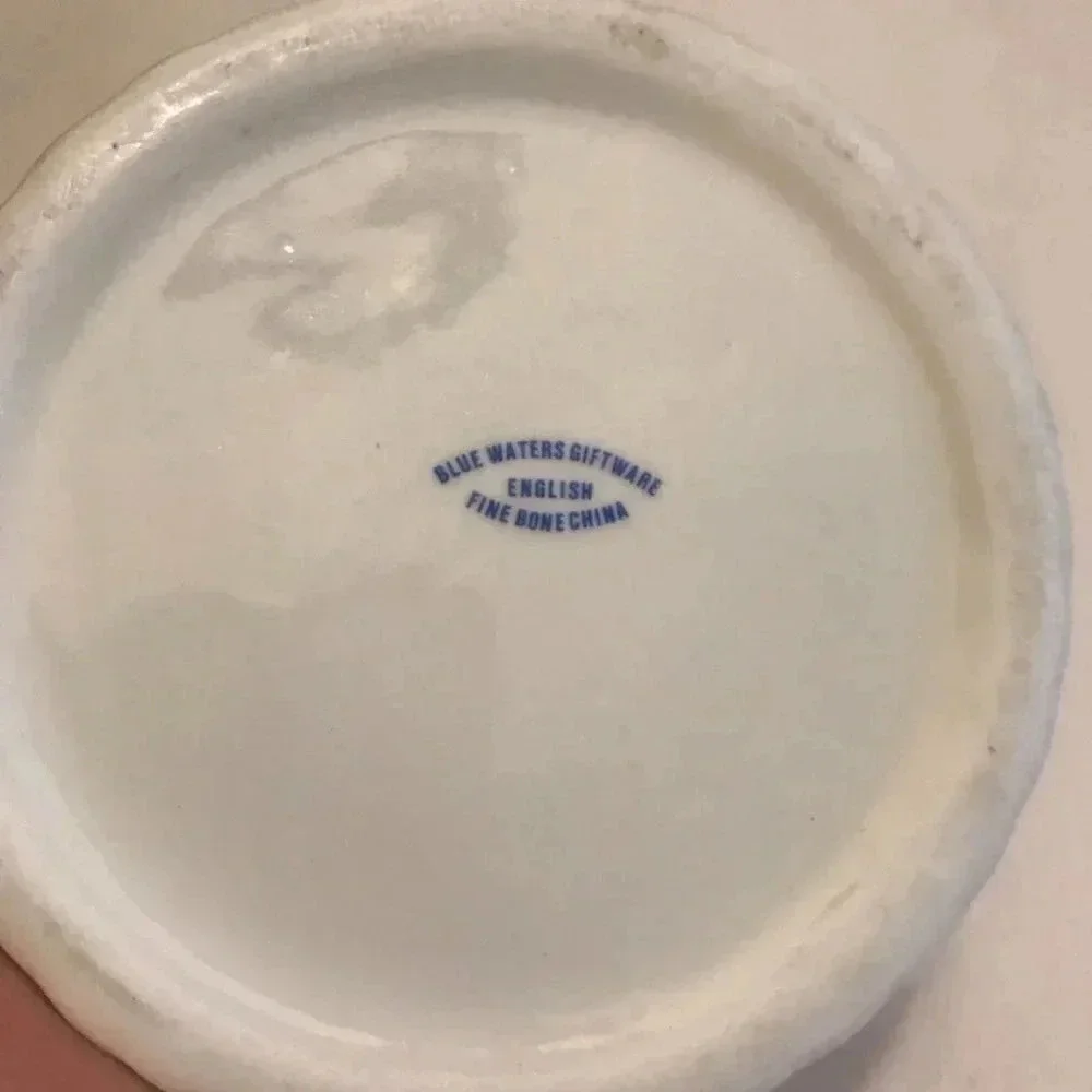 Snowman Trinket Box w/ Lid Pacific Rim Blue Waters English Fine Bone China